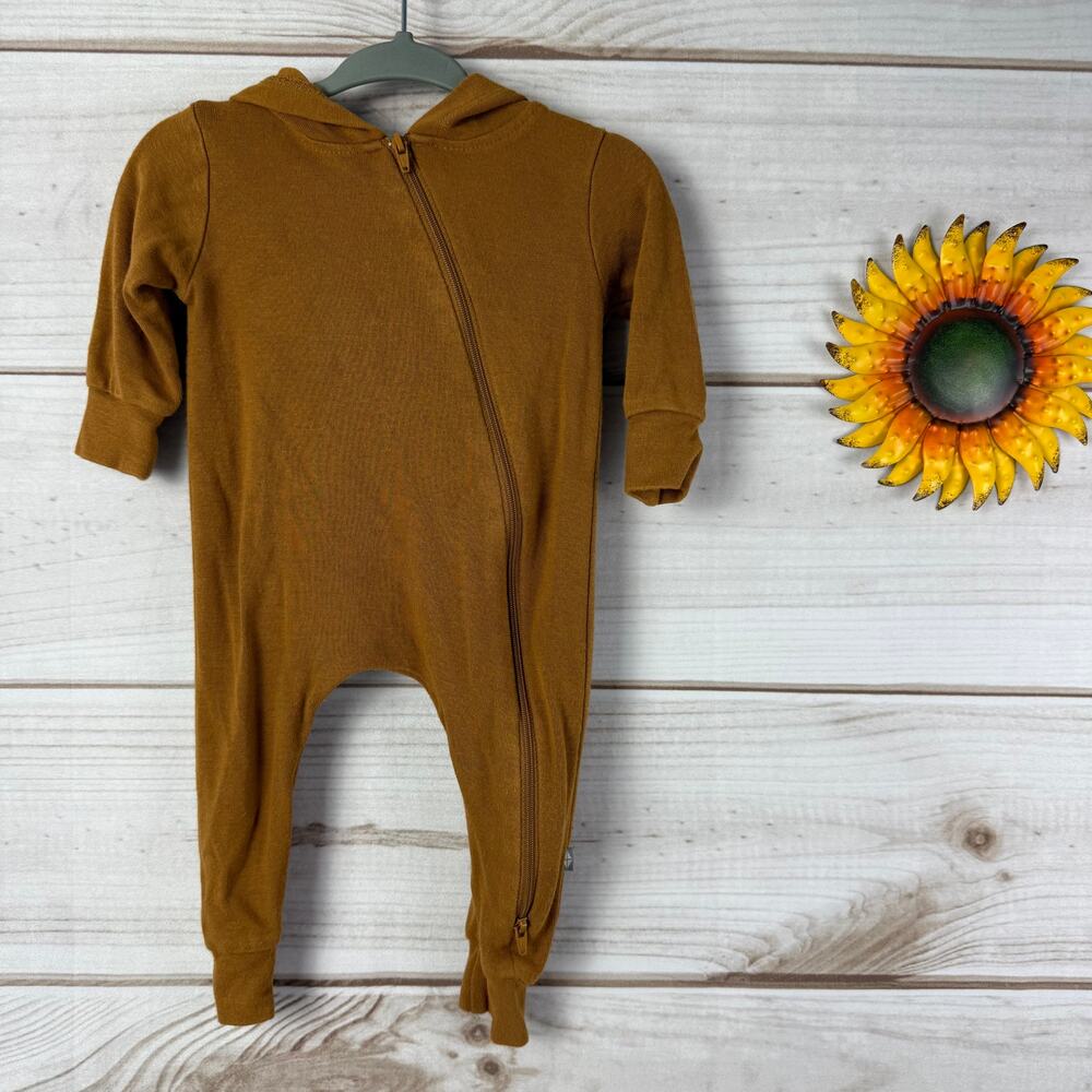 kyte‎ baby bamboo jersey hooded zippered romper 0-3M